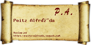 Peitz Alfréda névjegykártya